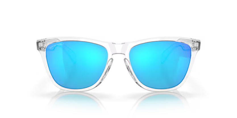 Front view of oakley frogskins #color_ crystal clear
