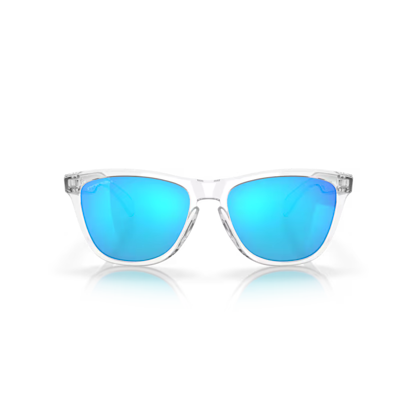 Front view of oakley frogskins #color_ crystal clear