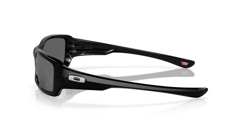 Left view of oakley five squared #color_polished black