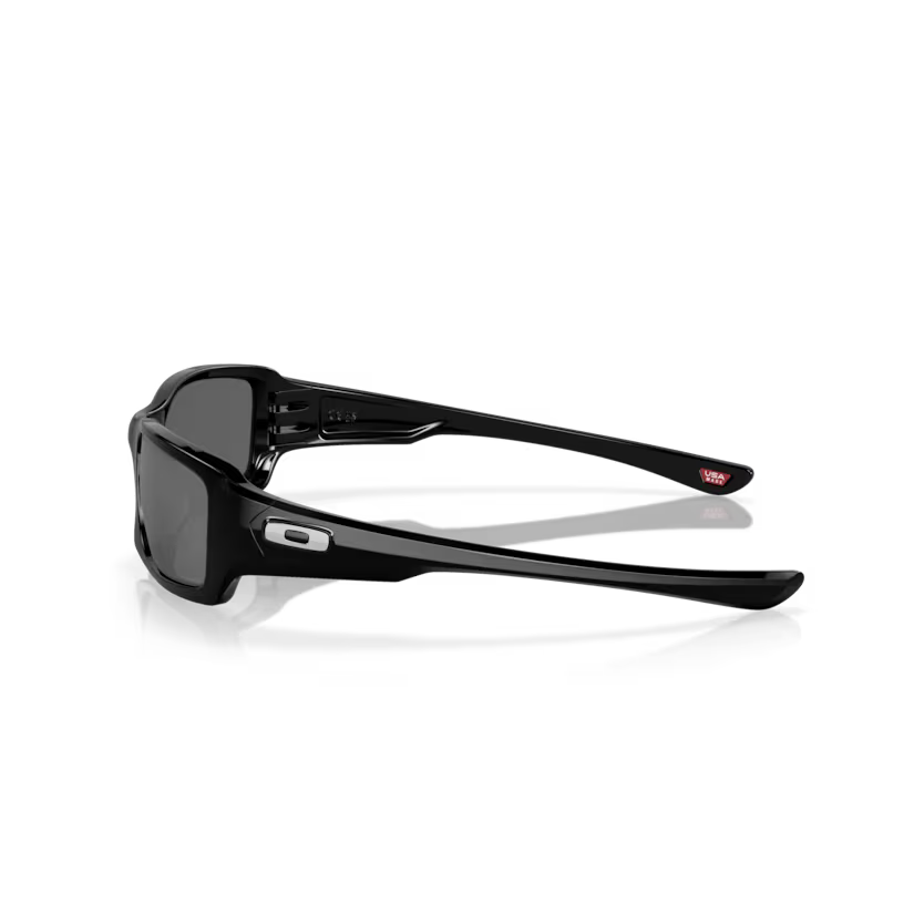 Left view of oakley five squared #color_polished black