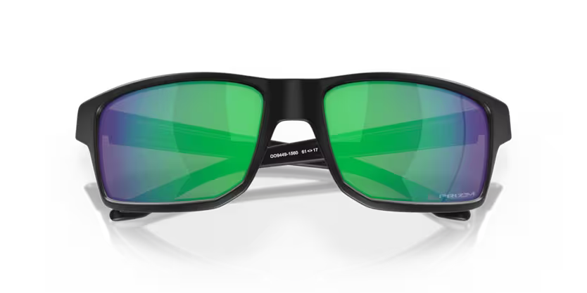 Folded view of oakley gibston #color_matte black/prizm jade