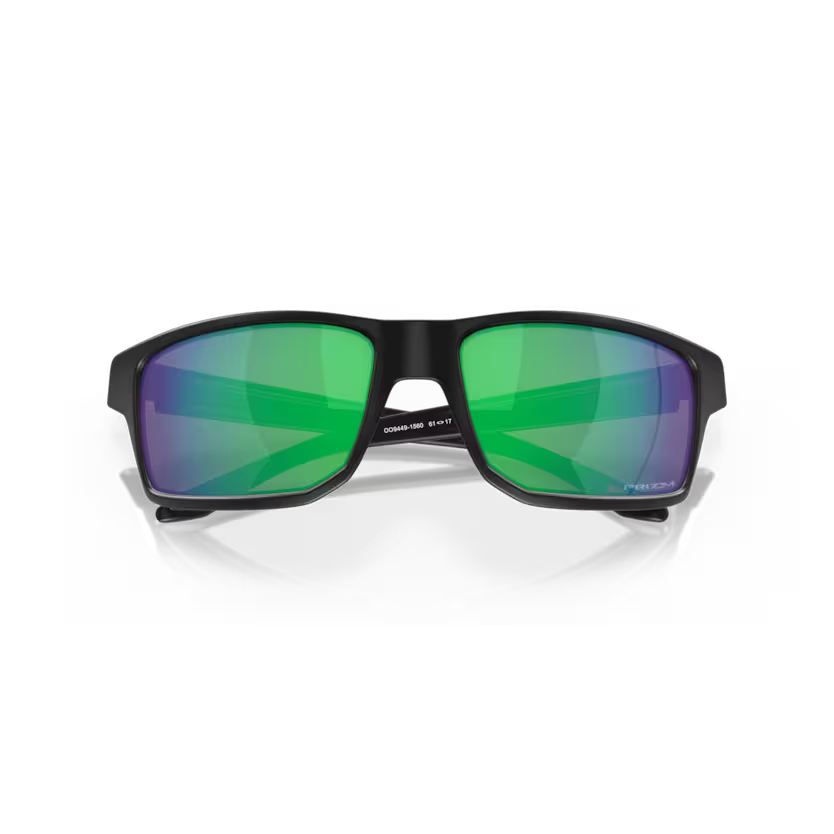 Folded view of oakley gibston #color_matte black/prizm jade
