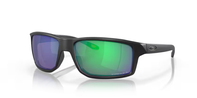 Left view of oakley gibston #color_matte black/prizm jade
