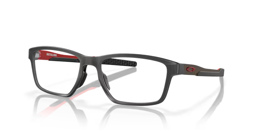 Side view of oakley metalink #color__satin grey smoke