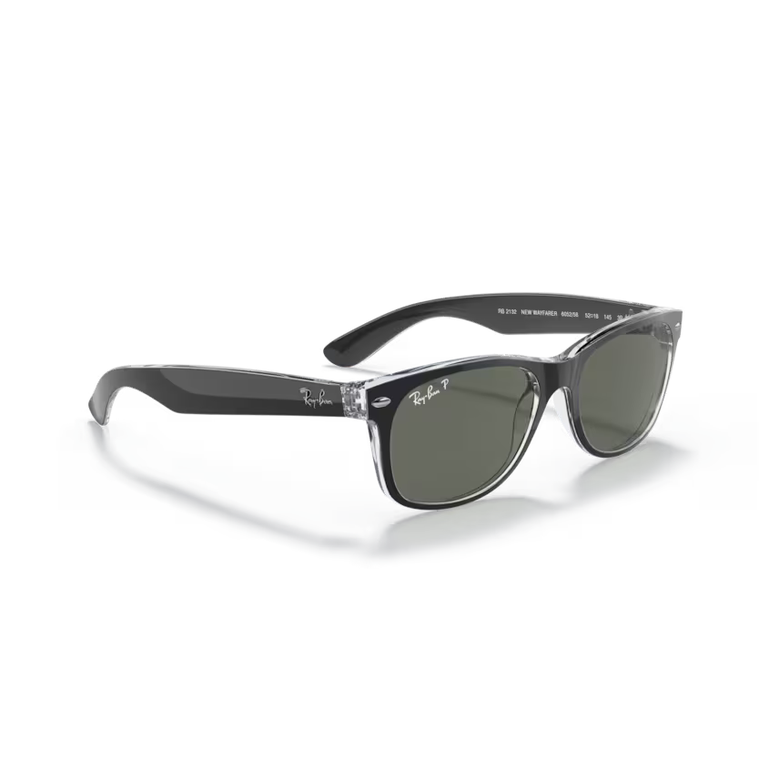 Right view of rayban new wayfarer #color_black on transparent