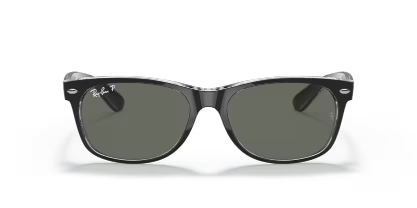 Front view of rayban new wayfarer #color_black on transparent