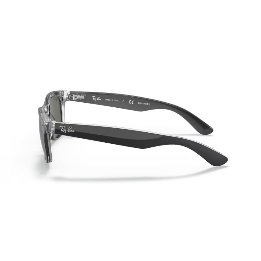 Side view of rayban new wayfarer #color_black on transparent