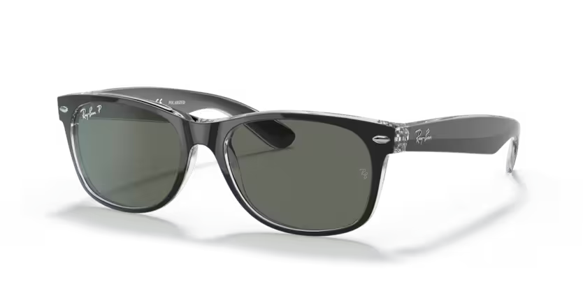 Left view of rayban new wayfarer #color_black on transparent