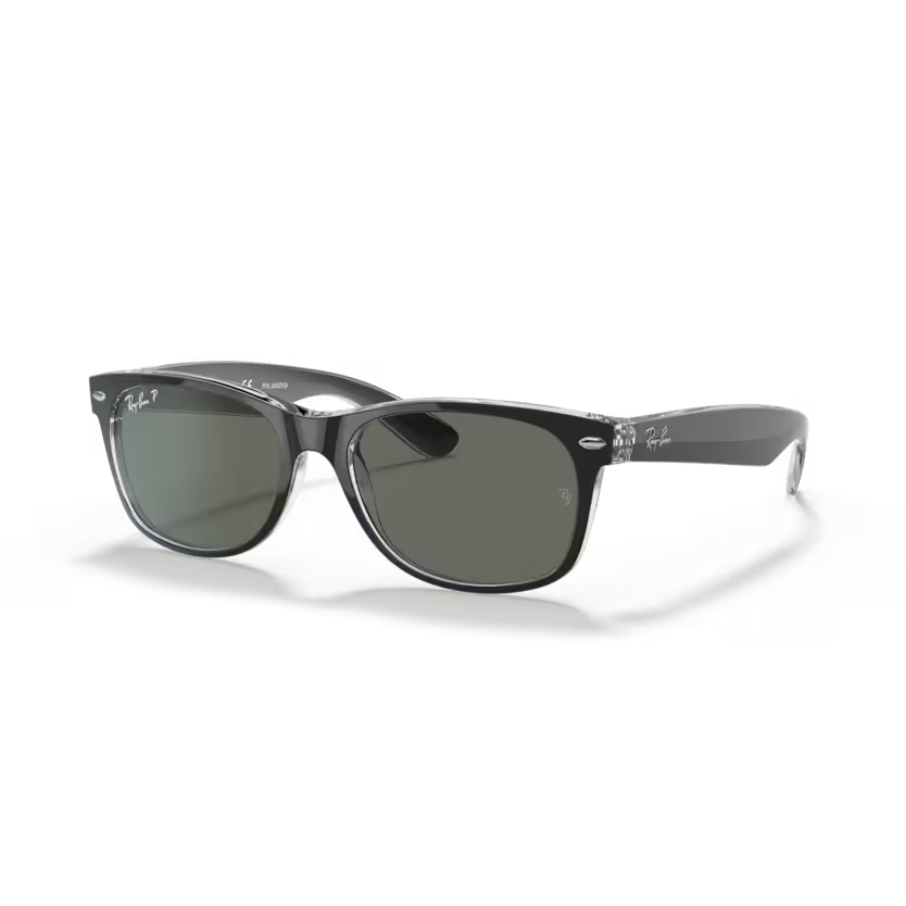 Left view of rayban new wayfarer #color_black on transparent