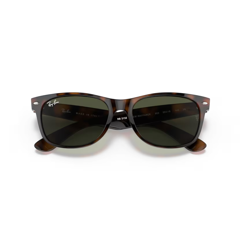 Folded view of rayban new wayfarer #color_Tortoise
