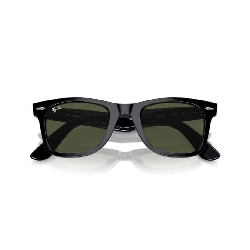 Folded view of rayban wayfarer #color_black
