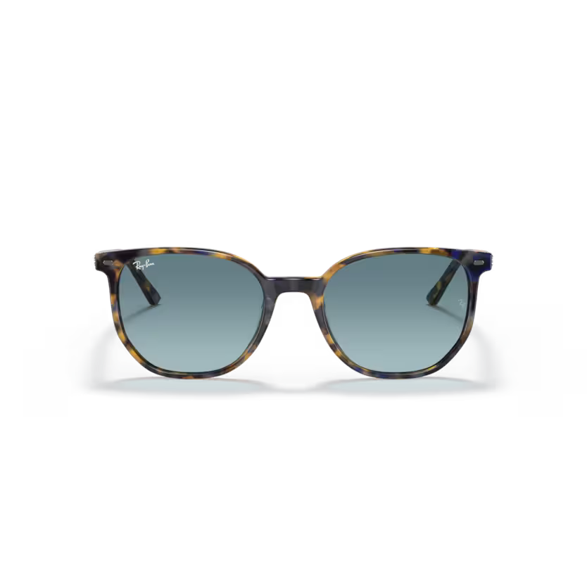 Front view of rayban elliot #color_yellow & blue havana