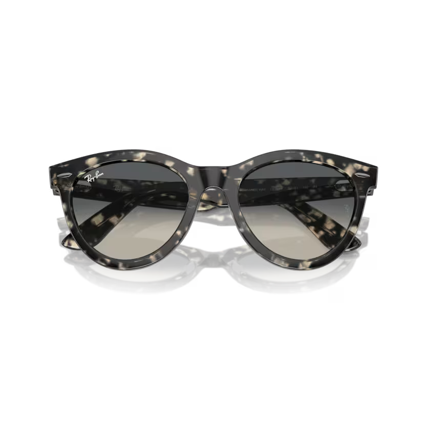 Folded view of rayban wayfarer way #color_grey havana