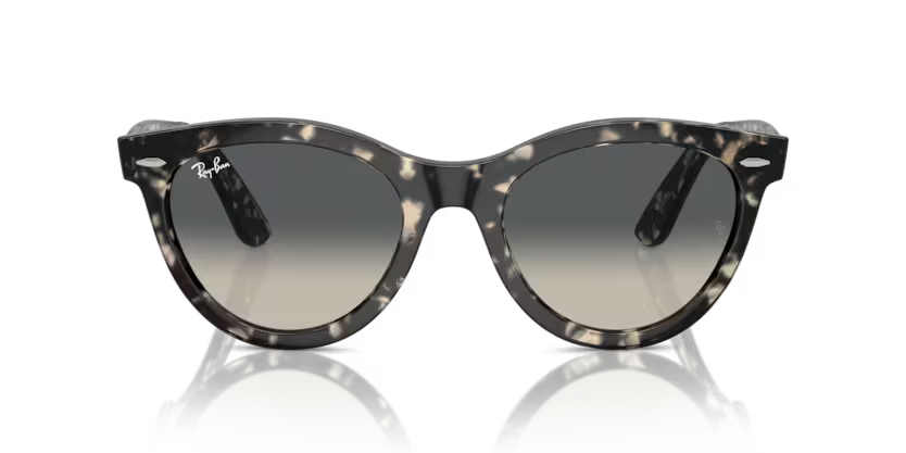 Front view of rayban wayfarer way #color_grey havana