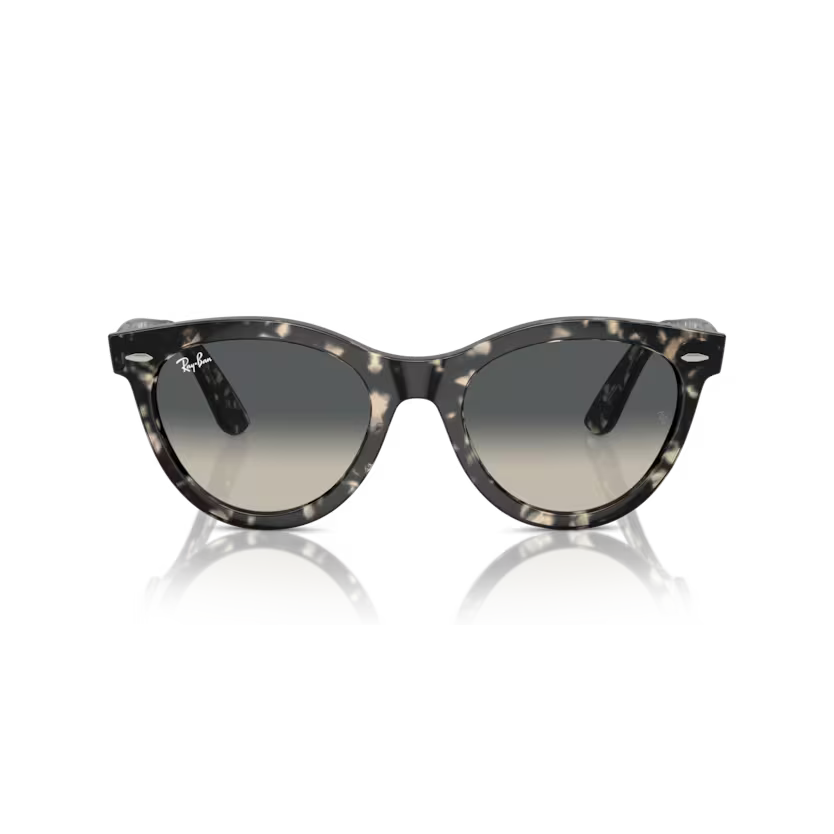 Front view of rayban wayfarer way #color_grey havana