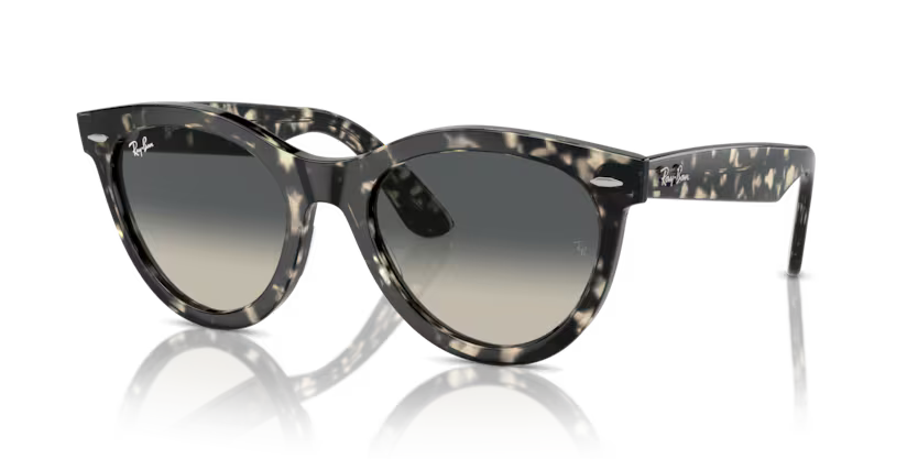 Left view of rayban wayfarer way #color_grey havana