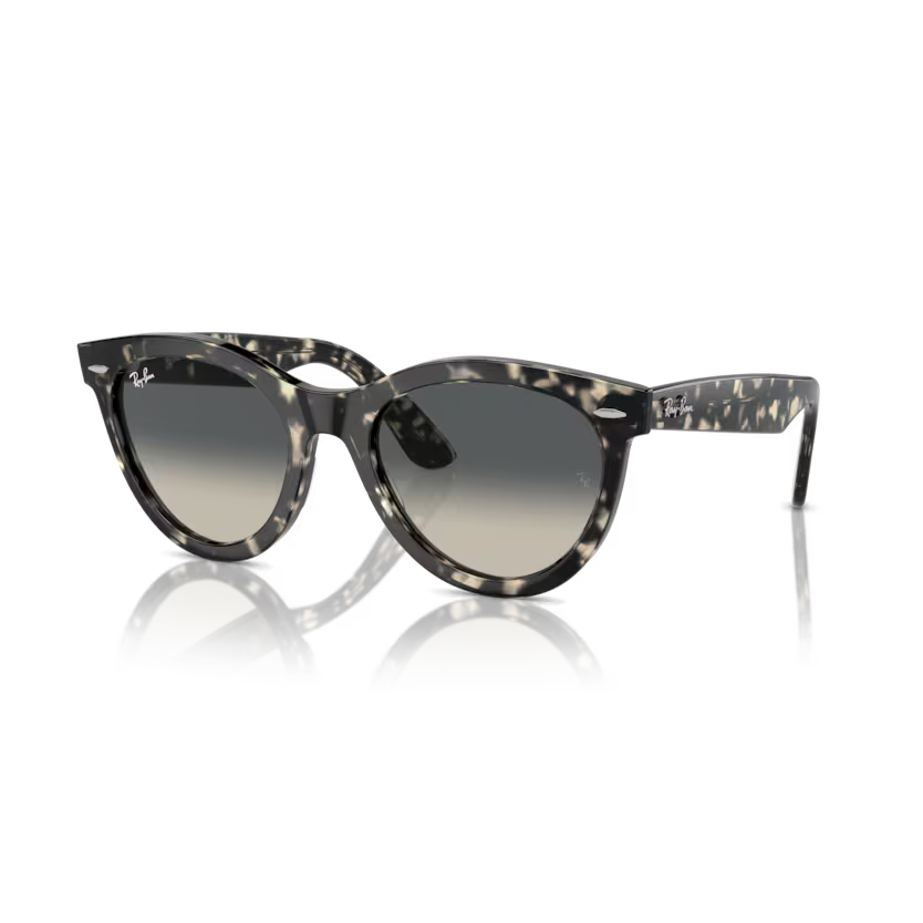 Left view of rayban wayfarer way #color_grey havana