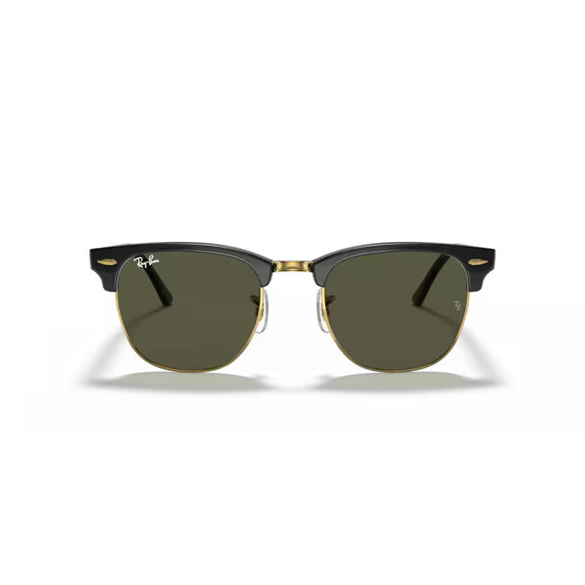 Front view of rayban clubmaster classic #color_black on arista