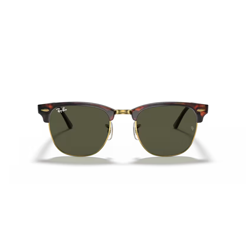 Front view of rayban clubmaster classic#color_MOCK TORTOISE ON ARISTA