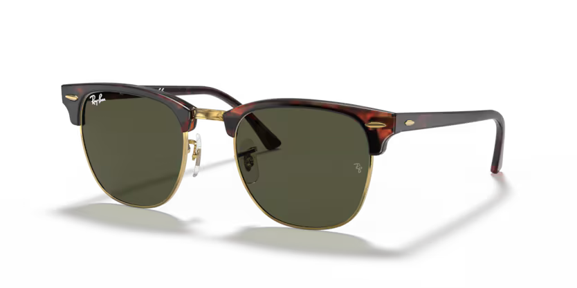 Left view of rayban clubmaster classic #color_MOCK TORTOISE ON ARISTA