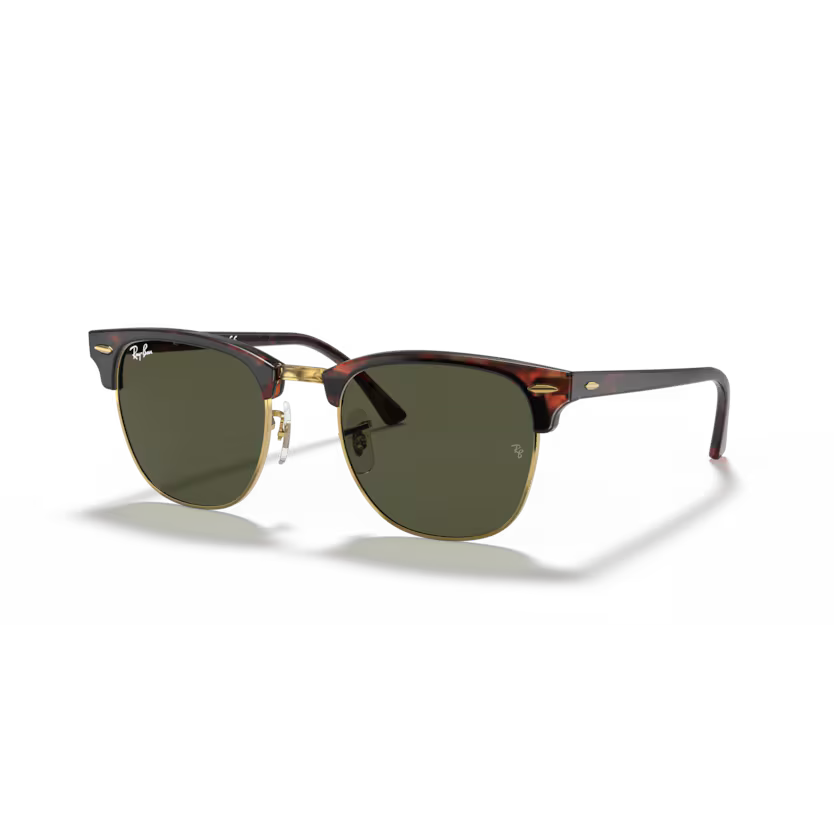 Left view of rayban clubmaster classic #color_MOCK TORTOISE ON ARISTA