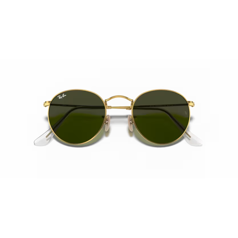 Folded view of rayban round metal #color_arista