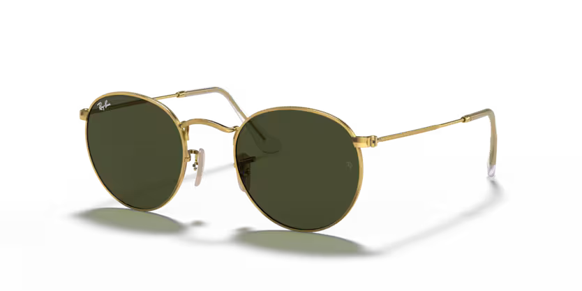 Left view of rayban round metal #color_arista