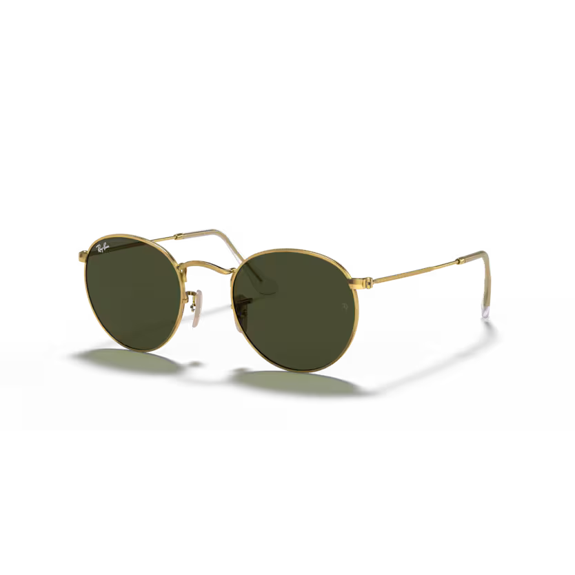Left view of rayban round metal #color_arista