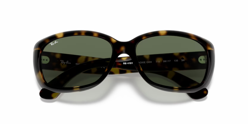 Folded view of rayban jackie ohh #color_light havana green lenses