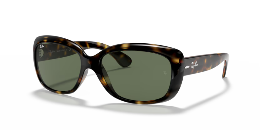 Left view of rayban jackie ohh #color_light havana green lenses