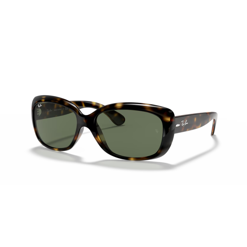 Left view of rayban jackie ohh #color_light havana green lenses