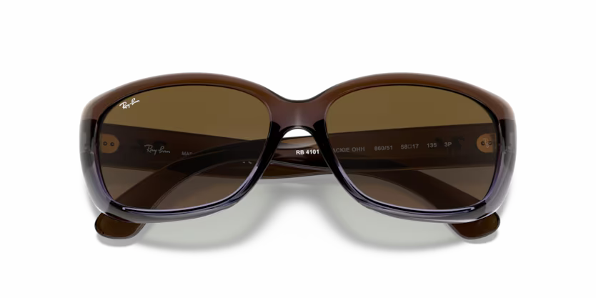 Folded view of rayban jackie ohh #color_brown gradient lilac