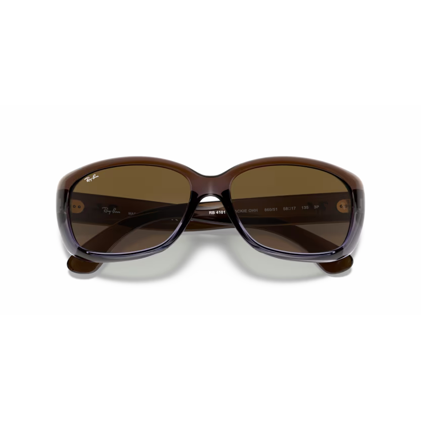 Folded view of rayban jackie ohh #color_brown gradient lilac
