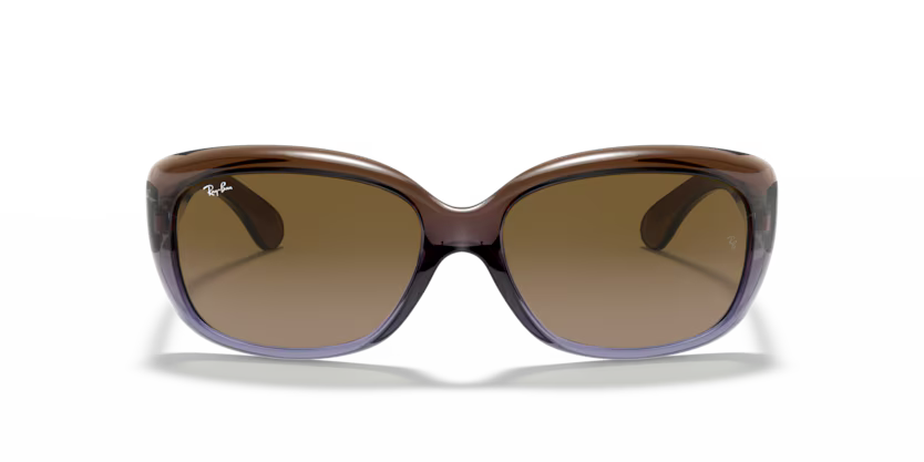 Front view of rayban jackie ohh#color_brown gradient lilac