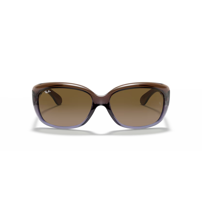 Front view of rayban jackie ohh#color_brown gradient lilac