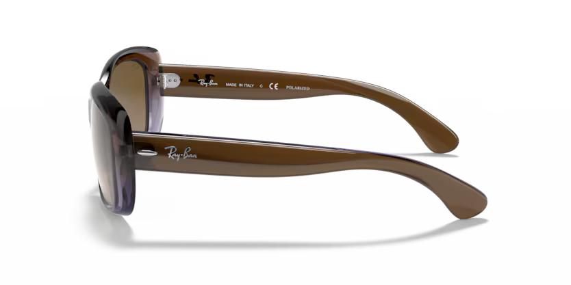Side view of rayban jackie ohh #color_brown gradient lilac