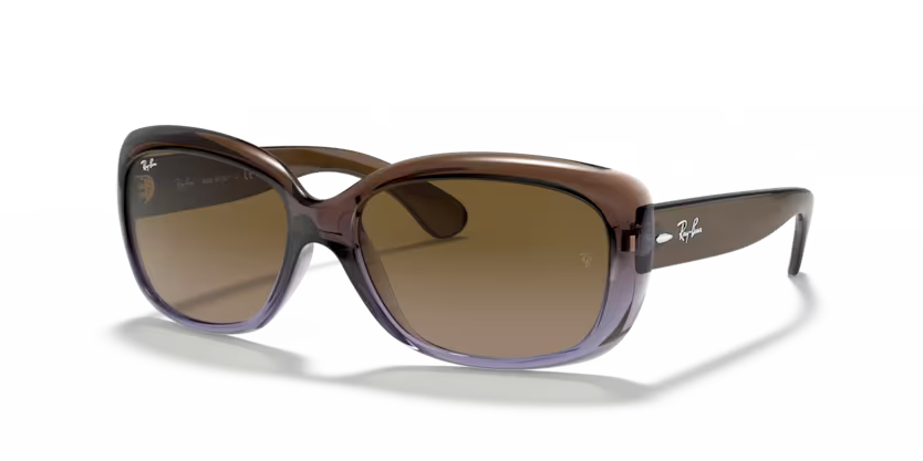 Left view of rayban jackie ohh #color_brown gradient lilac