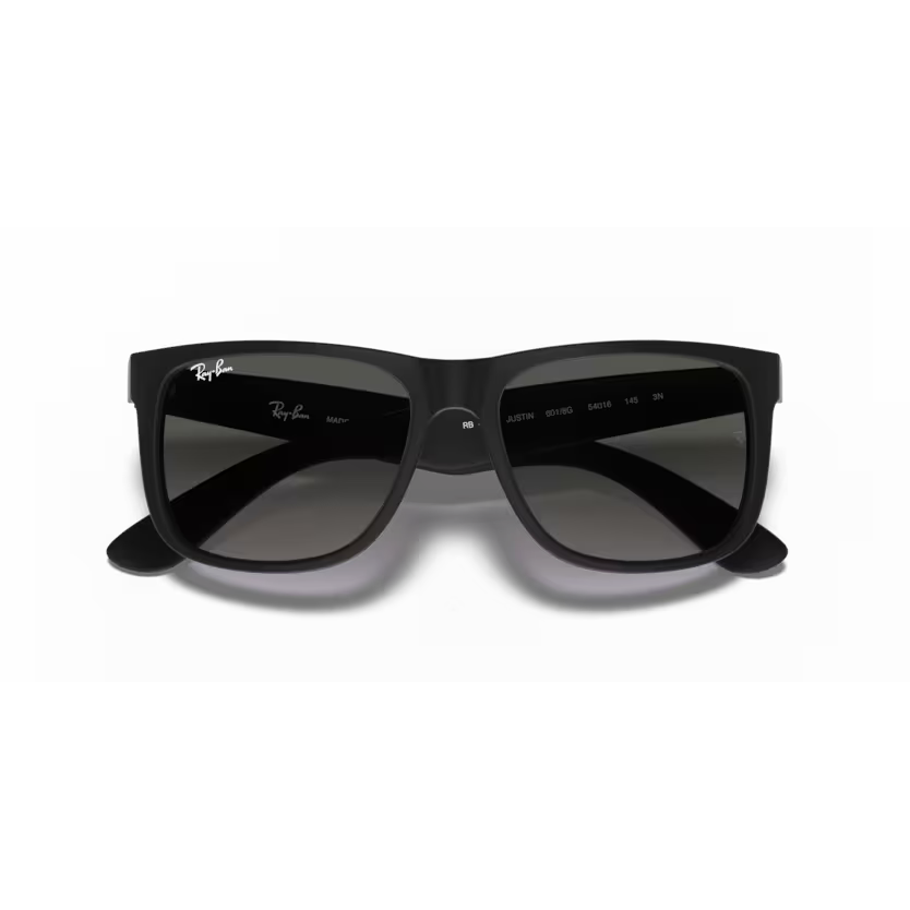 Folded view of rayban justin #color_rubber black