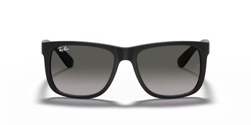 Front view of rayban justin #color_rubber black