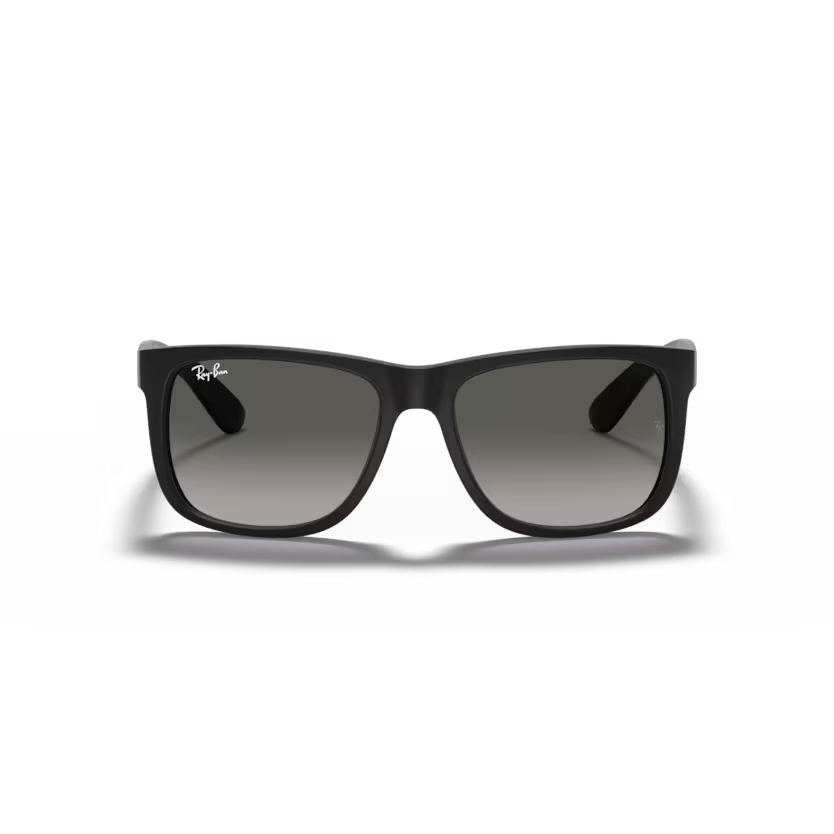 Front view of rayban justin #color_rubber black