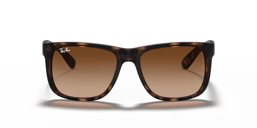 Front view of rayban justin#color_rubber light havana