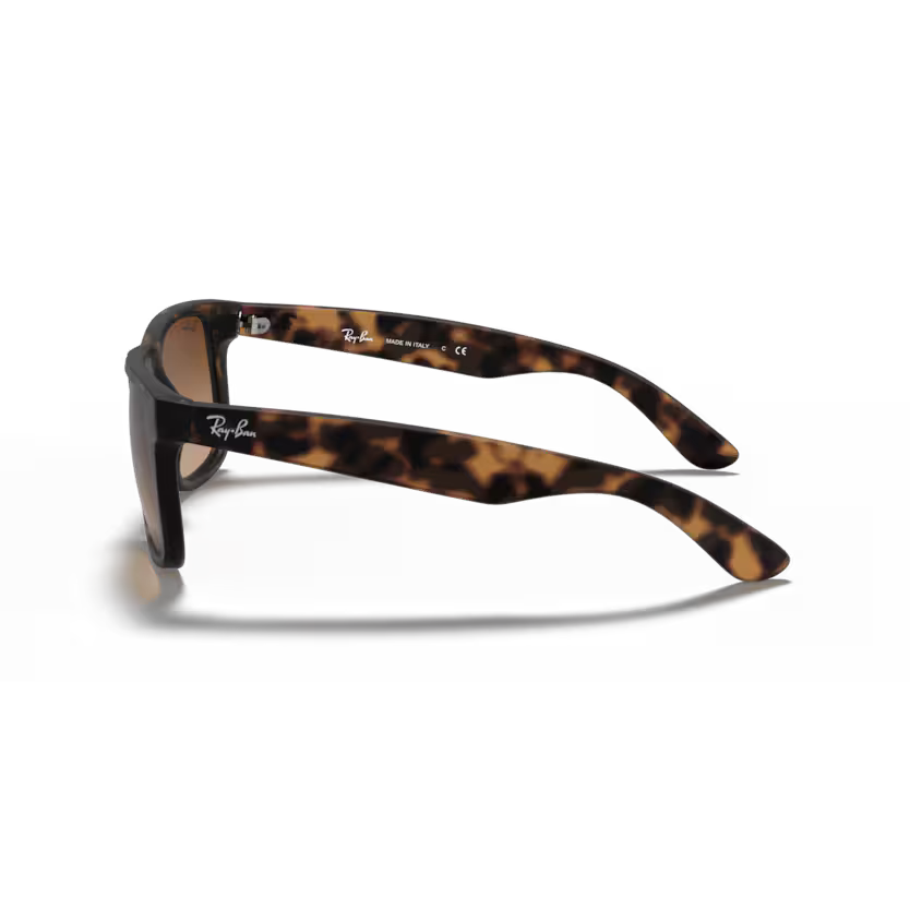 Side view of rayban justin #color_rubber light havana