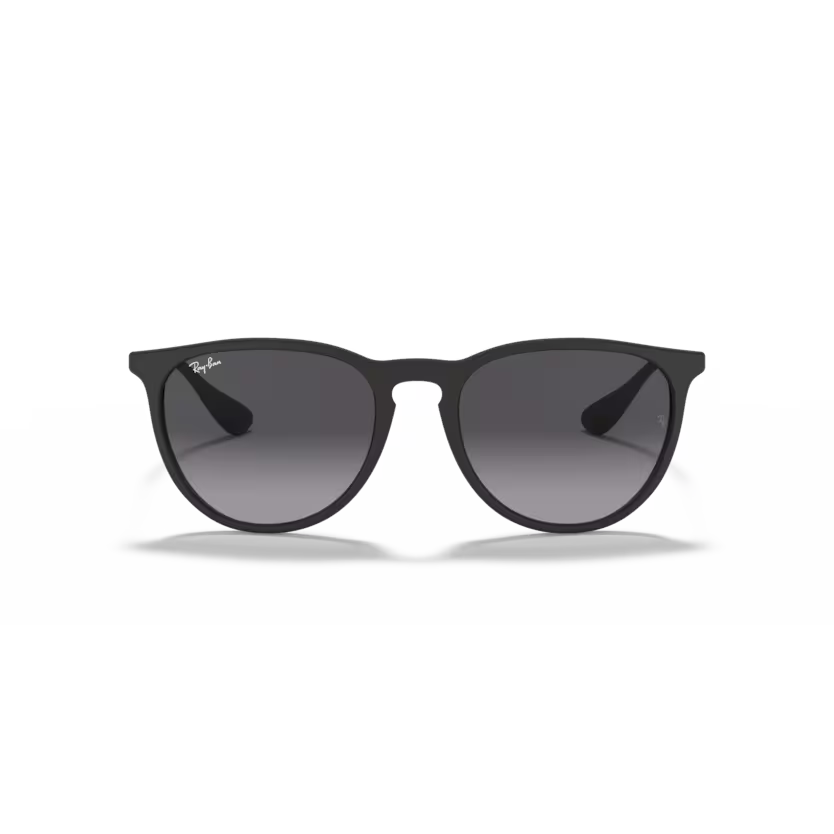 Front view of rayban justin #color_RUBBER BLACK