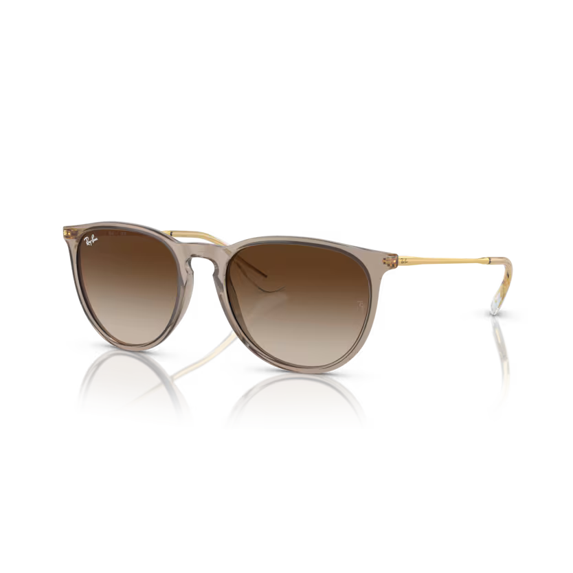 Left view of rayban justin #color_transparent light brown