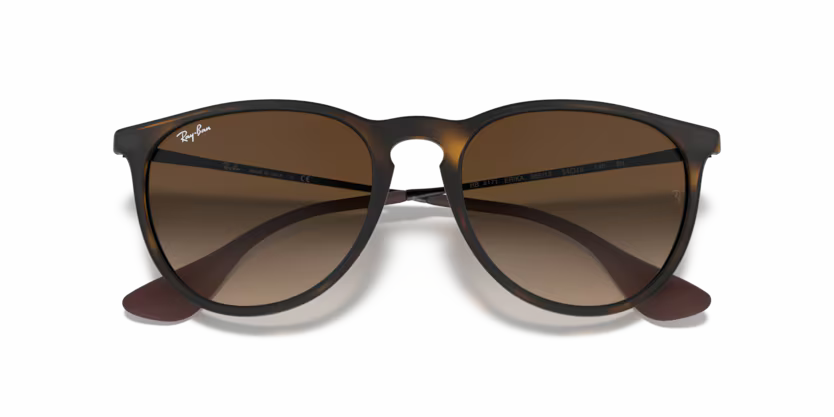Folded view of rayban justin #color_rubber havana