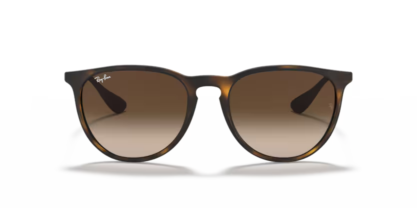 Front view of rayban justin#color_RUBBER HAVANA