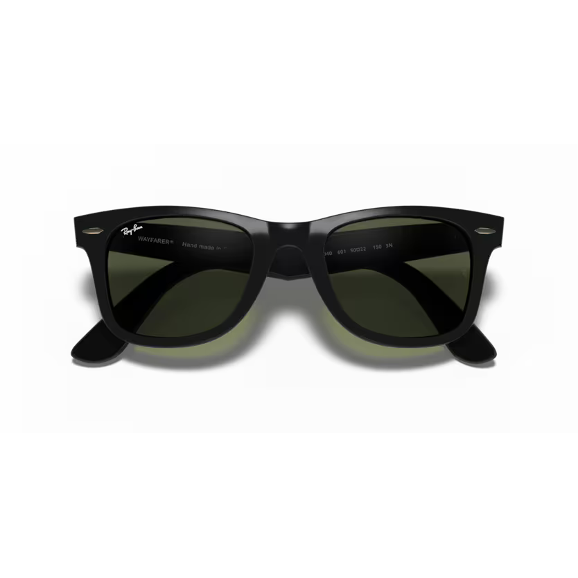 Folded view of rayban wayfarer #color_black