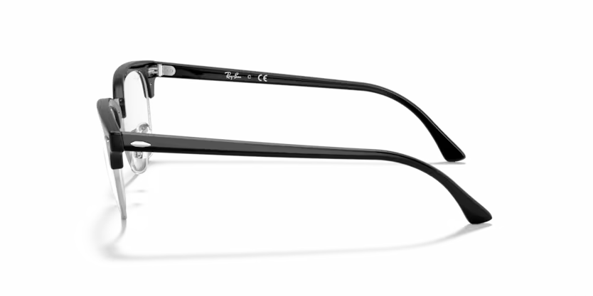 Side view of rayban clubmaster optics frame #color_black