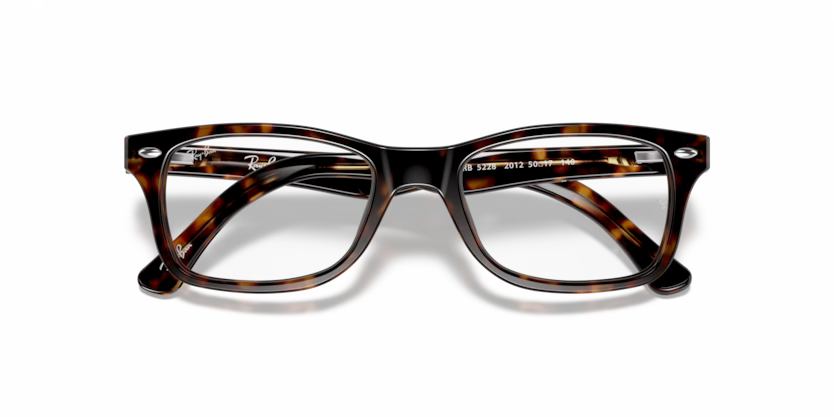 Folded view of rayban optics frame #color_dark havana