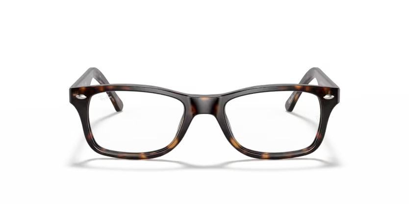 Front view of rayban optics frame #color_dark havana